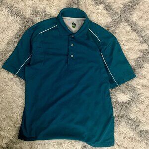 PGA Tour Golf Shirt Pro Series Men’s Medium Blue Teal Pickleball Paddle Tennis
